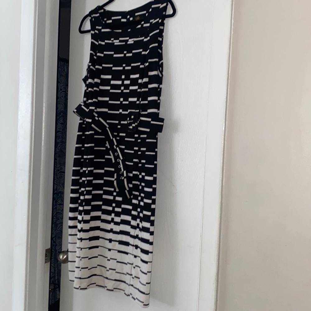 Woman’s black and white dress